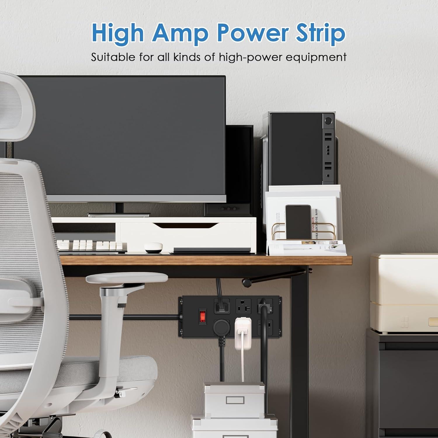 Regleta de 20A JUNNUJ Metal 1.22m 6 Salidas con Protección