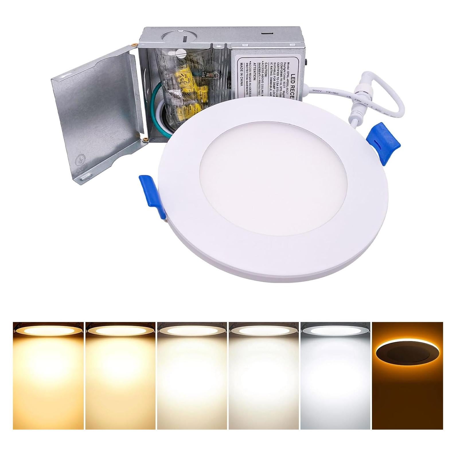 Luces empotradas LED 9W LISTOCASA 4" con luz nocturna 5CCT