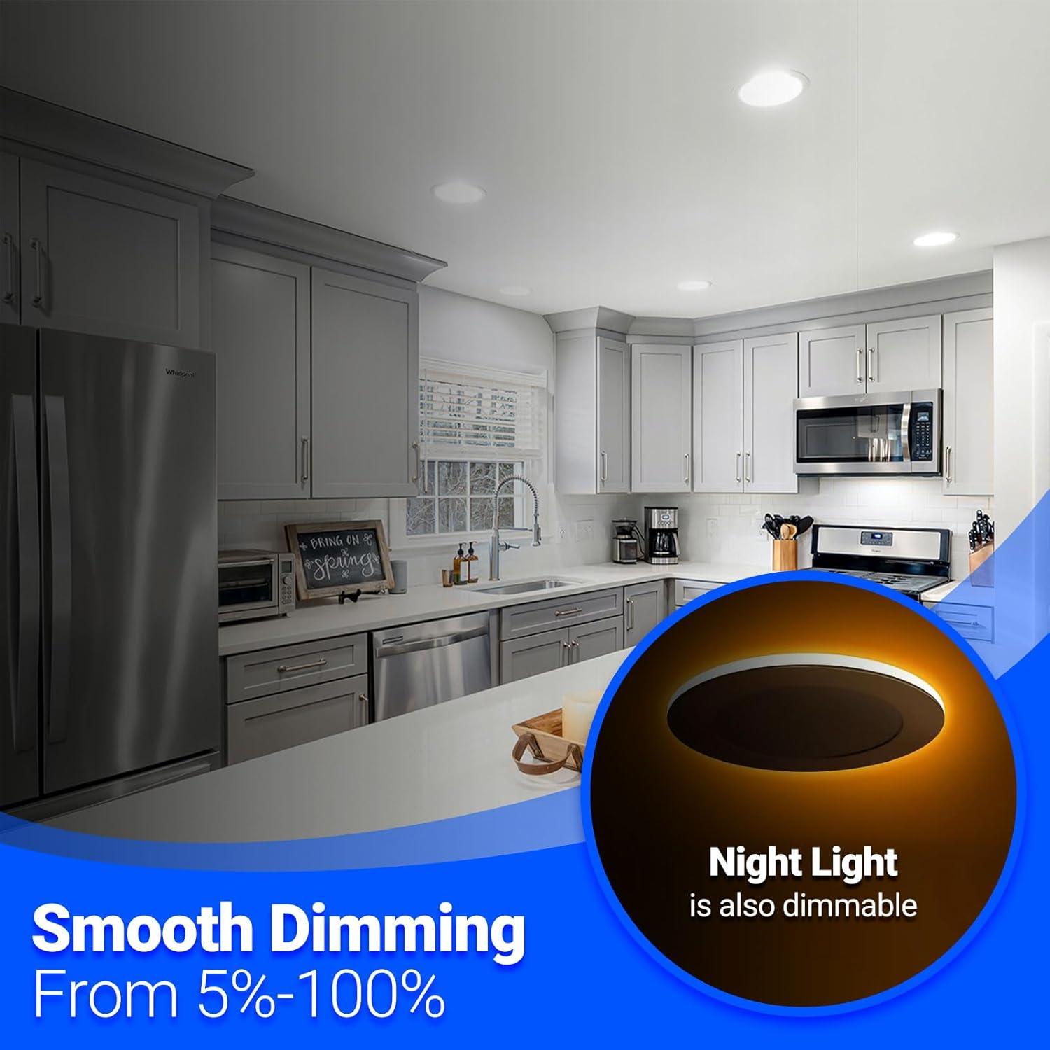 Luces empotradas LED 9W LISTOCASA 4" con luz nocturna 5CCT