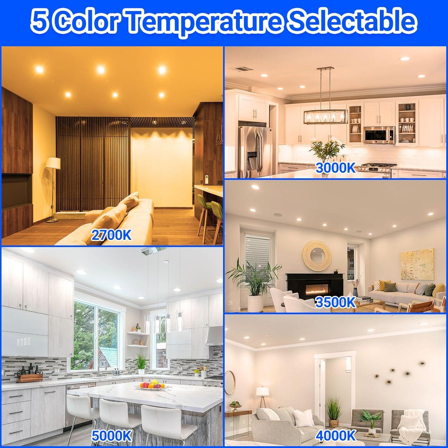 Luces empotradas LED 9W LISTOCASA 4" con luz nocturna 5CCT