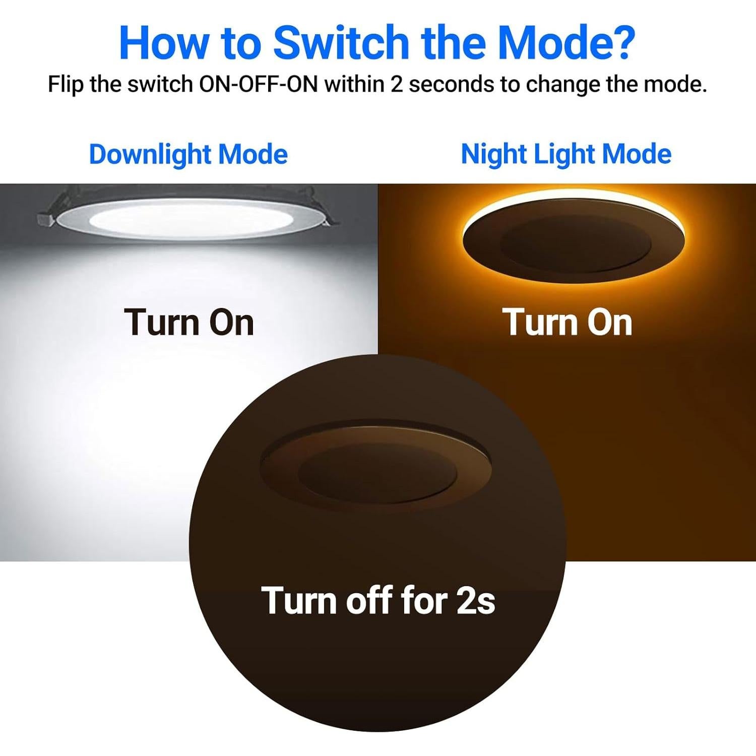 Luces empotradas LED 9W LISTOCASA 4" con luz nocturna 5CCT
