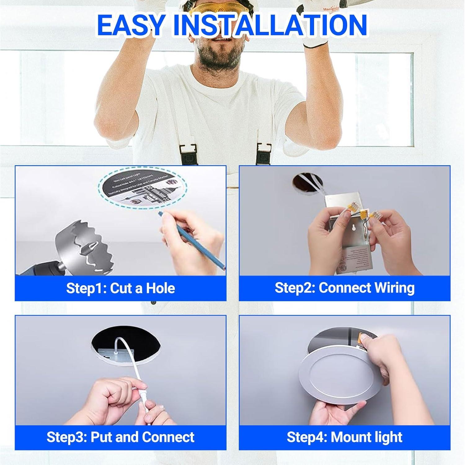 Luces empotradas LED 9W LISTOCASA 4" con luz nocturna 5CCT