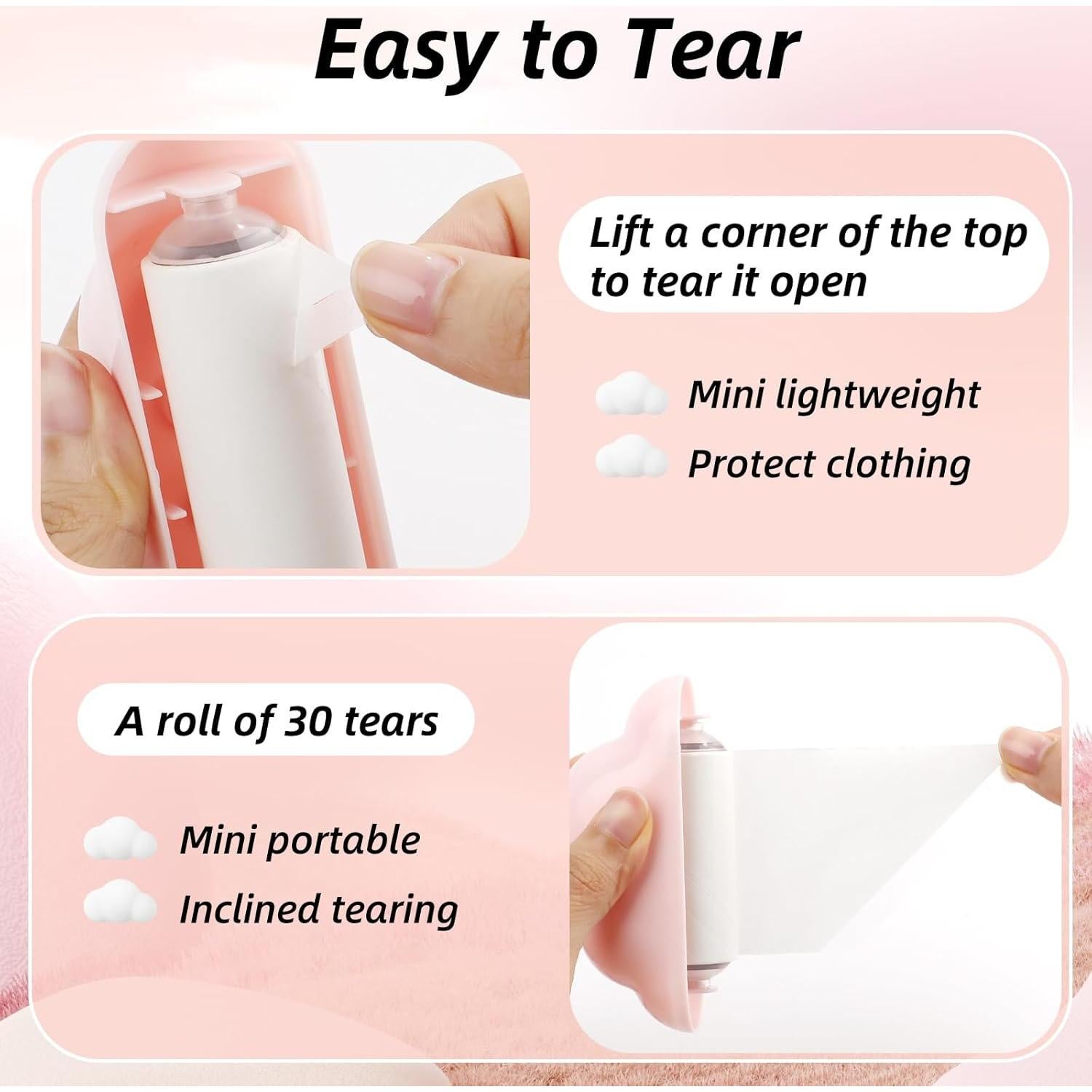 Rodillo de Pelusa Mini Nube Rosa Sopoloray Reutilizable 76g