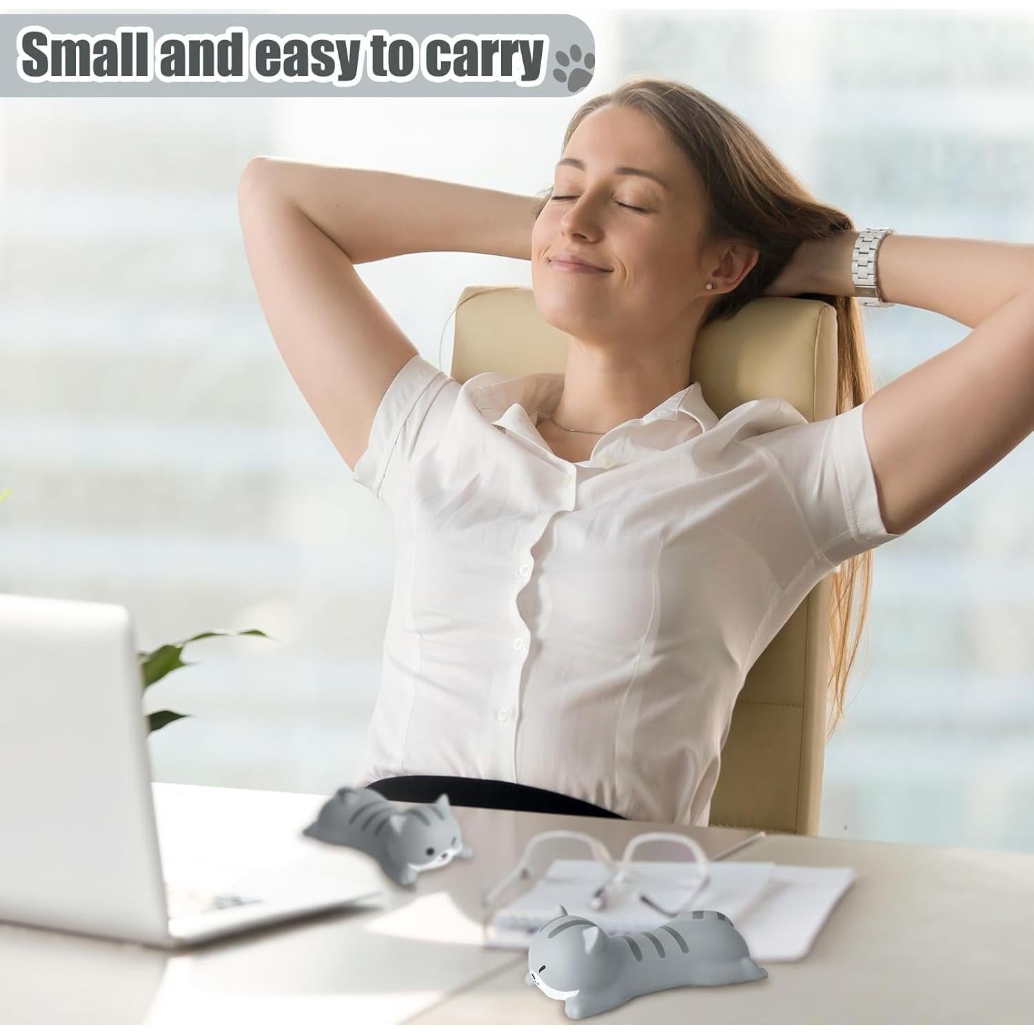 Soporte de Muñeca Ergonómico Kanayu para Ratón Gato 2 Pcs