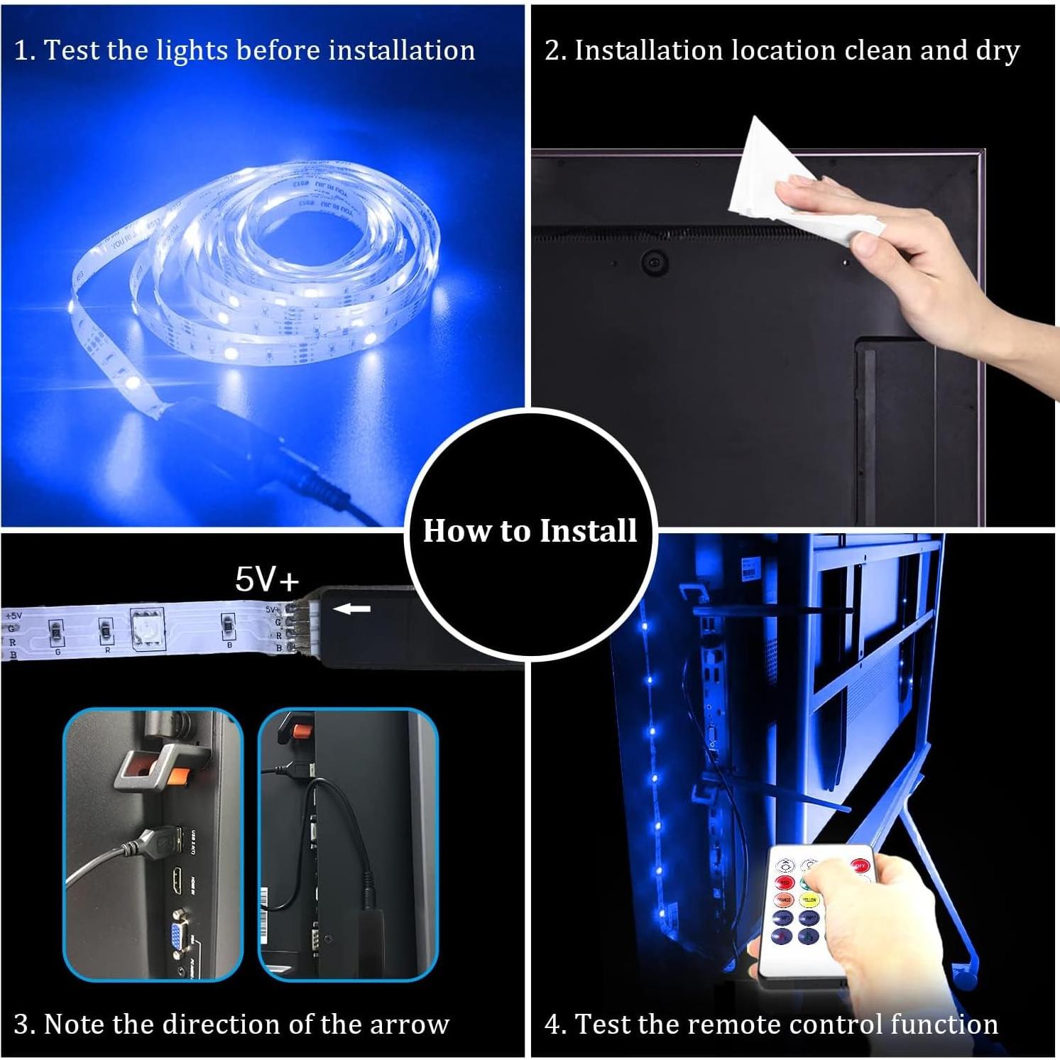 Luces LED Phopollo para TV 4.57m RGB Bluetooth Control App