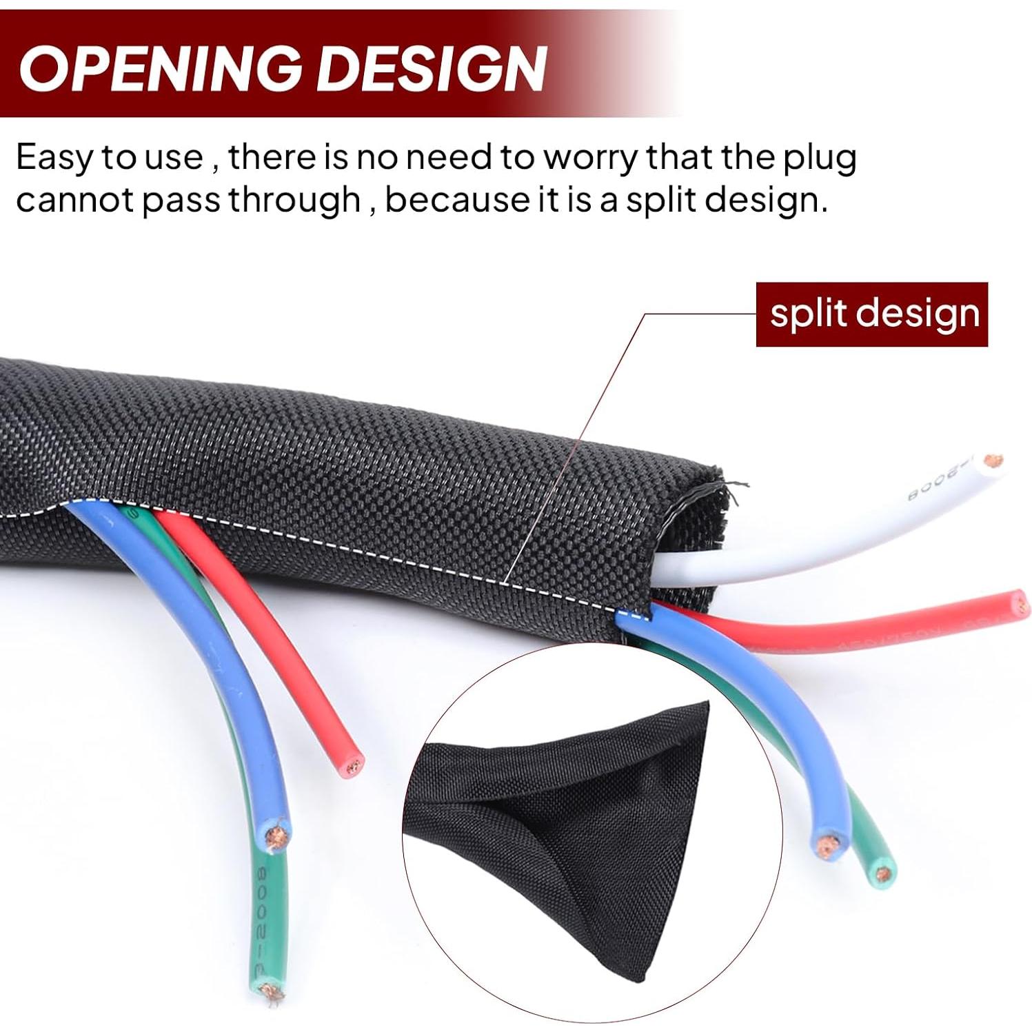 Mangas de Gestión de Cables Trenzadas Buyuneed 3.66m