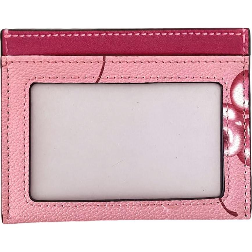 Funda delgada de cuero para tarjetas de crédito mujer - Rojo