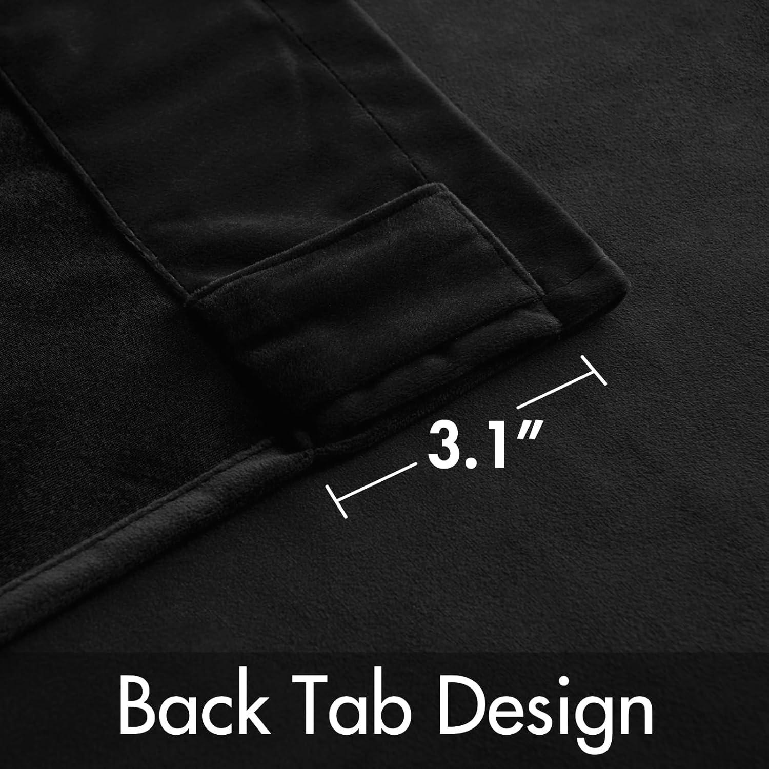 Cortinas de Terciopelo Negro Woaboy 132x213 cm, 2 Paneles