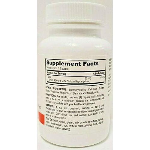 Rugby Zinc 50 mg 100 Cápsulas - Suplemento Inmunológico