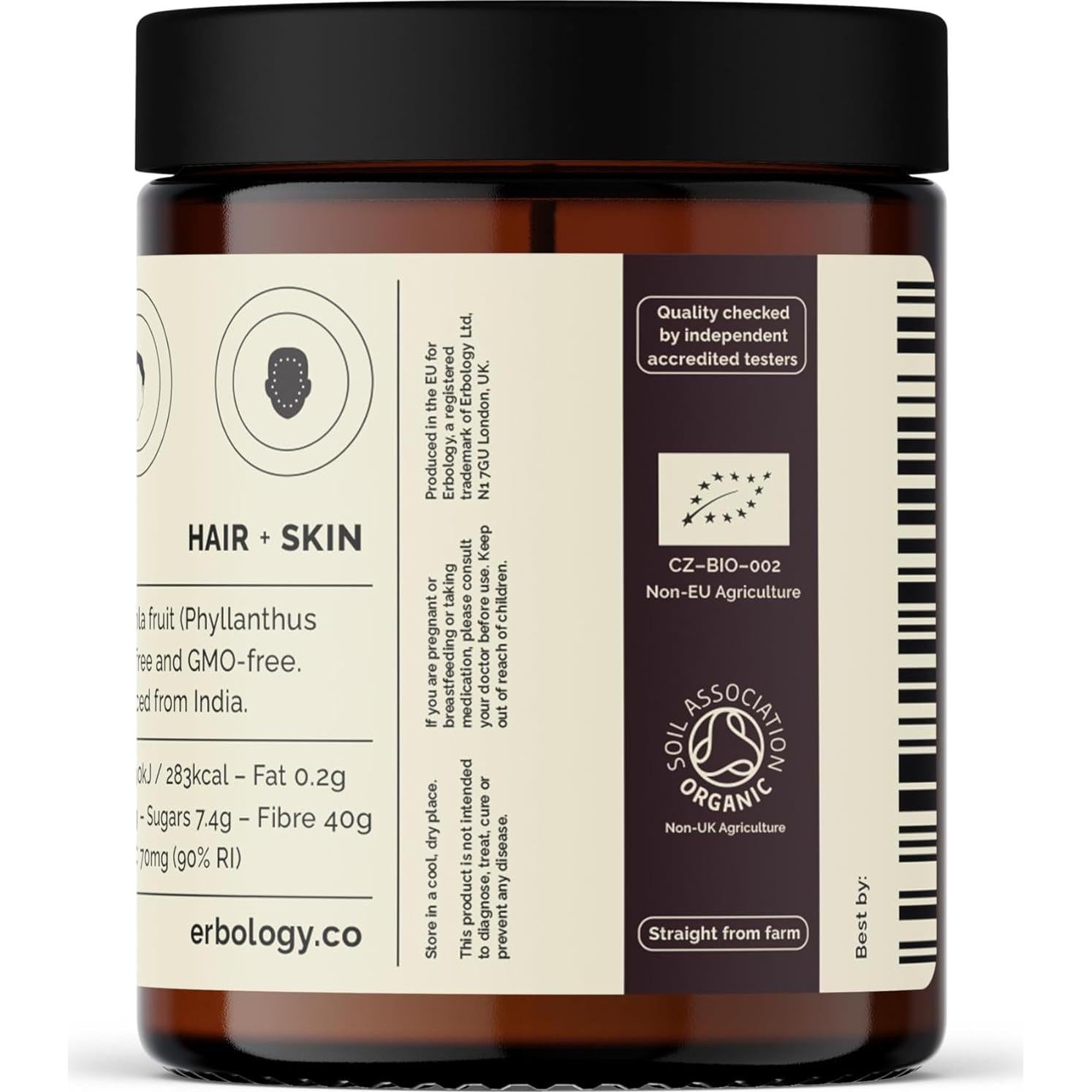 Polvo de Amla Orgánico Erbology 90.7 g - Grosella India - Vitamina C