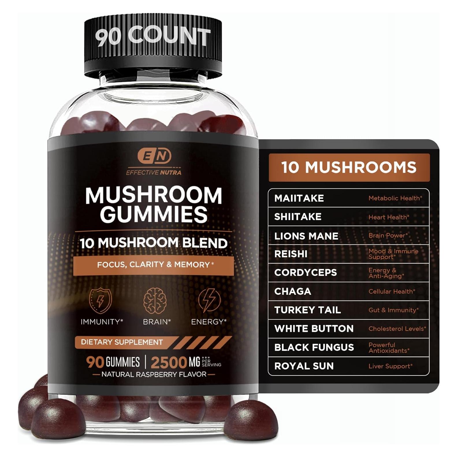 Gomitas de Hongo 2500mg Effective Nutra 90ct Veganas