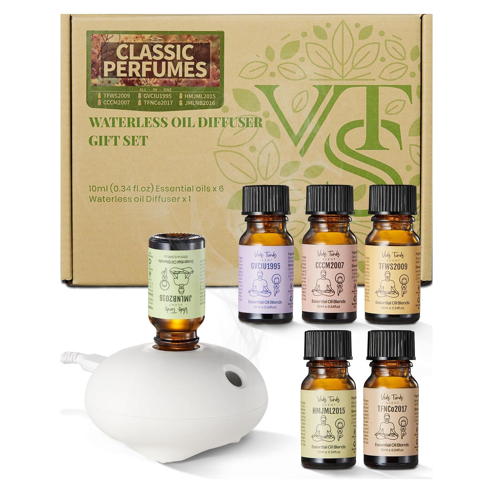 Difusor de Aromaterapia Sin Agua VTS con 6 Aceites Esenciales