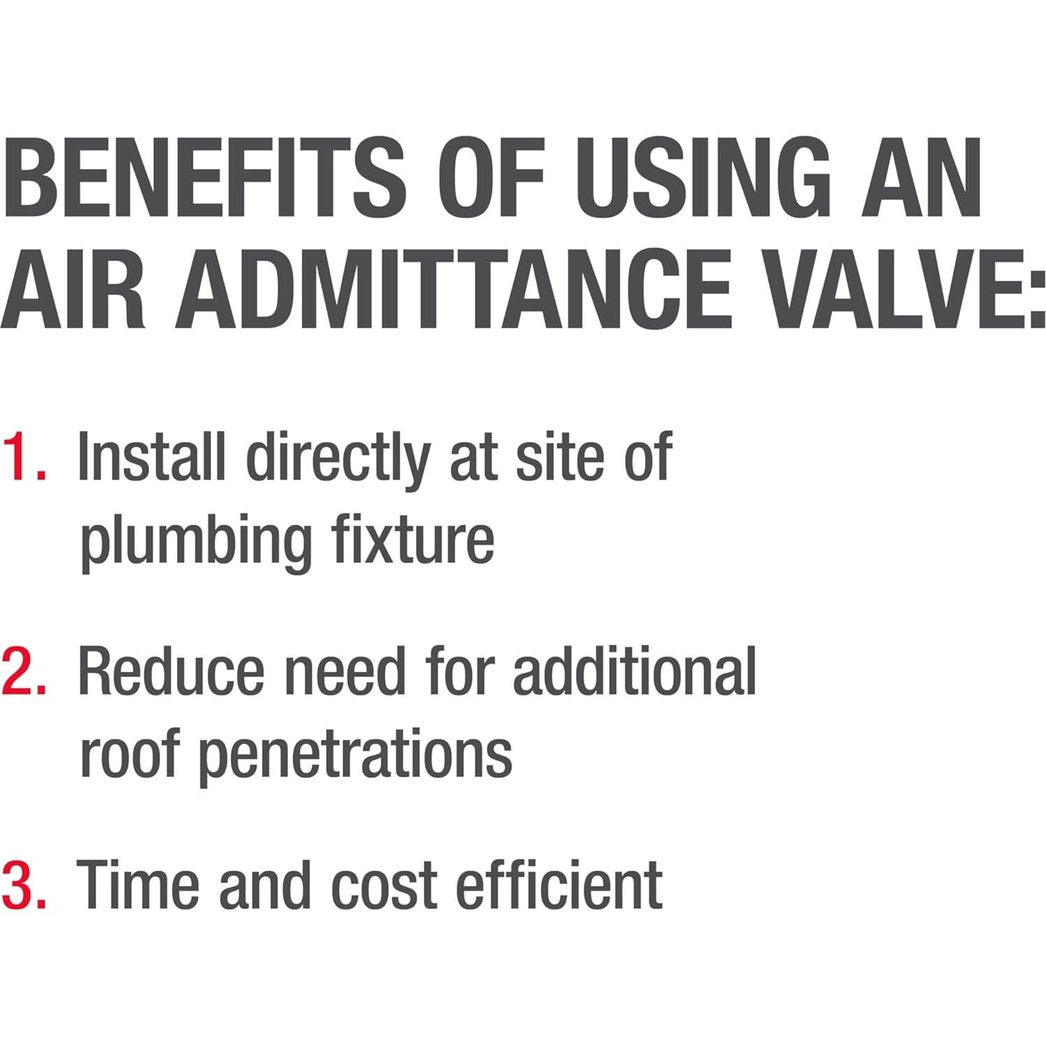 Válvula de Admisión de Aire Oatey Sure-Vent 3.81 cm - 5.08 cm PVC