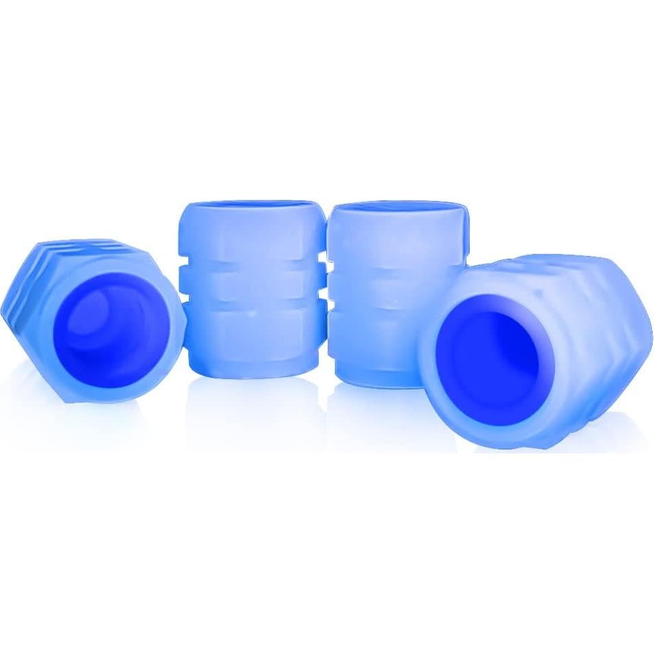 Tapas de Válvula de Neumático YALOK 4PCS Luminosas Azul