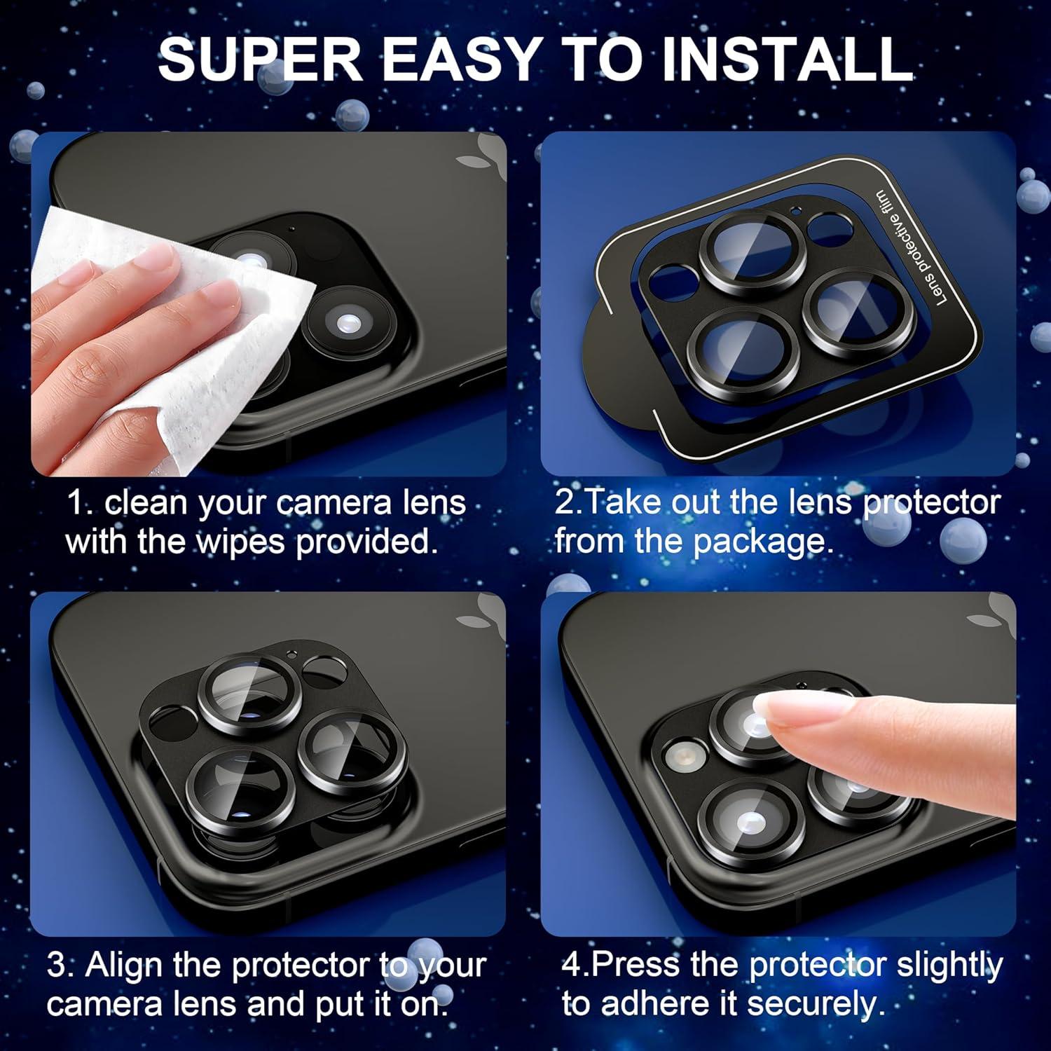 Protector de Lente de Cámara beuxece para iPhone 16 Pro/Max - Metal Mate