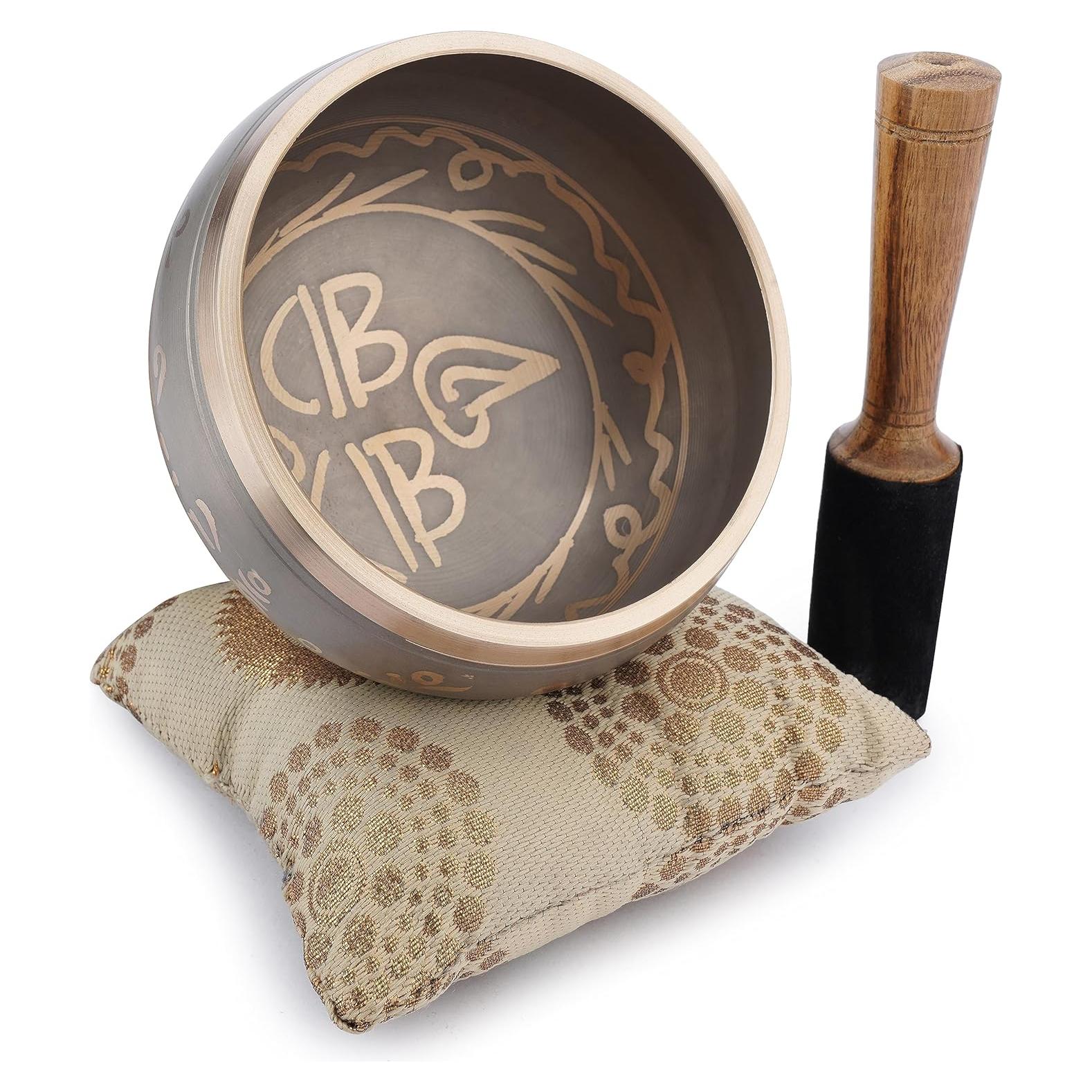 Juego de Cuencos Cantores Tibetanos Ajuny 10.16 cm Beige