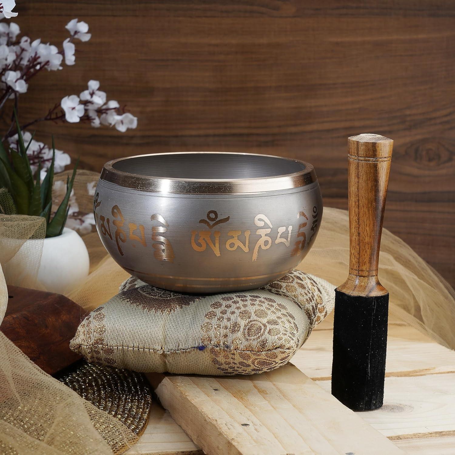 Juego de Cuencos Cantores Tibetanos Ajuny 10.16 cm Beige