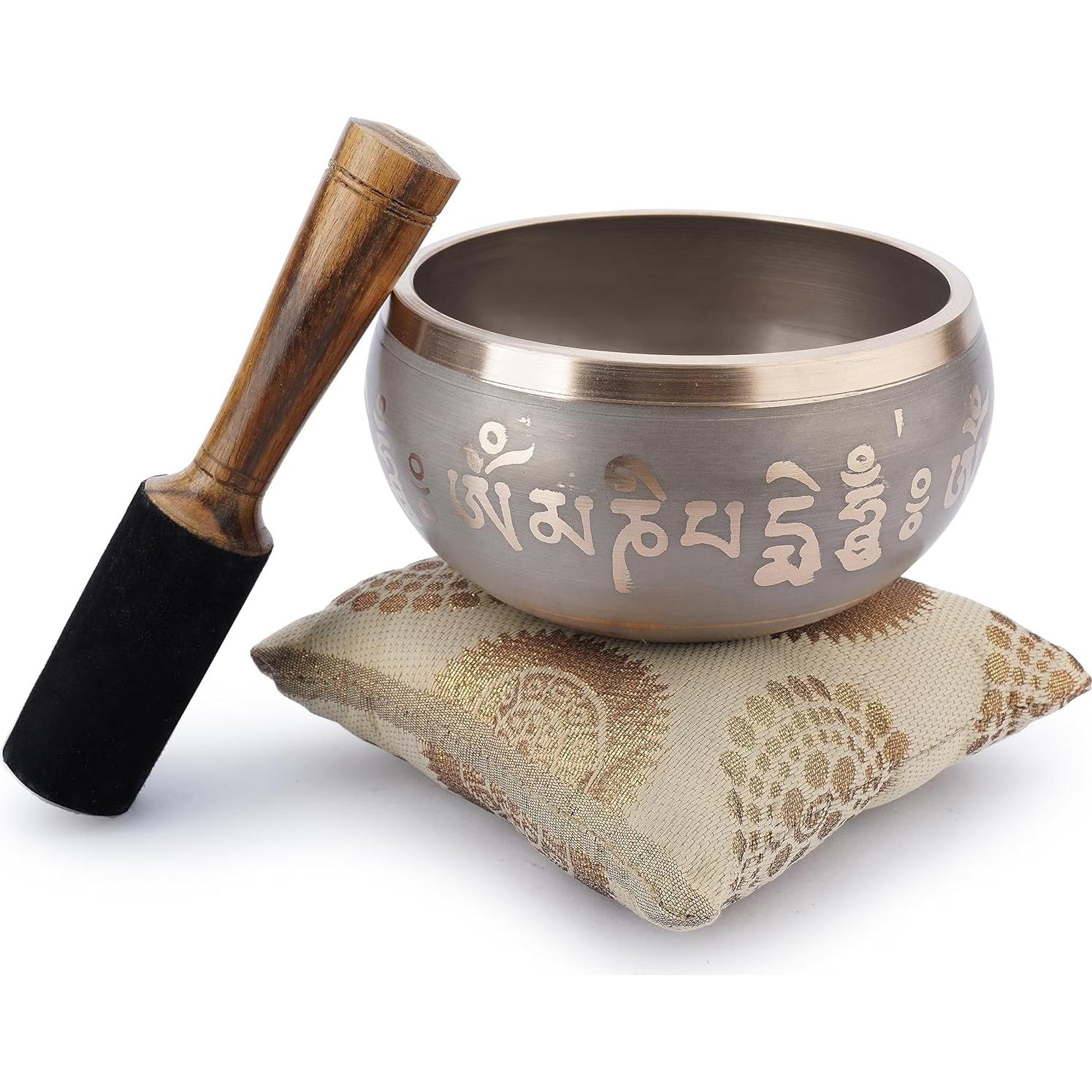 Juego de Cuencos Cantores Tibetanos Ajuny 10.16 cm Beige