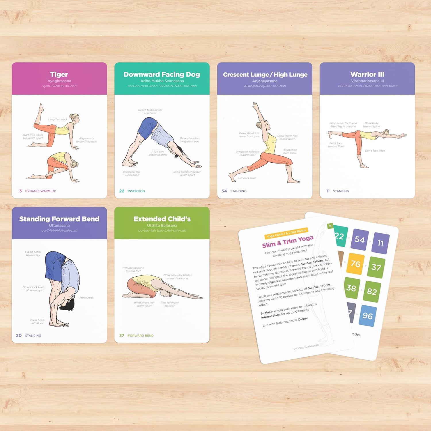 Tarjetas de Yoga WorkoutLabs I y II - Conjunto Completo 116 Piezas