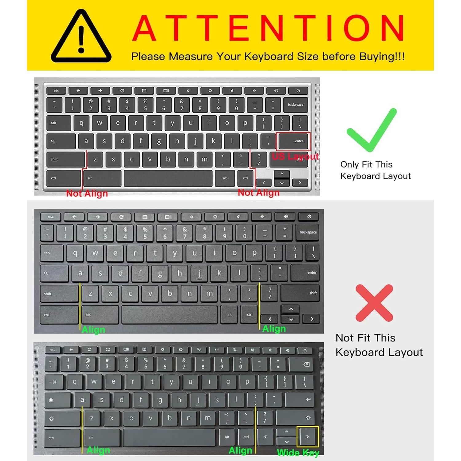 Cubierta de Teclado CaseBuy para HP Chromebook 14" Transparente