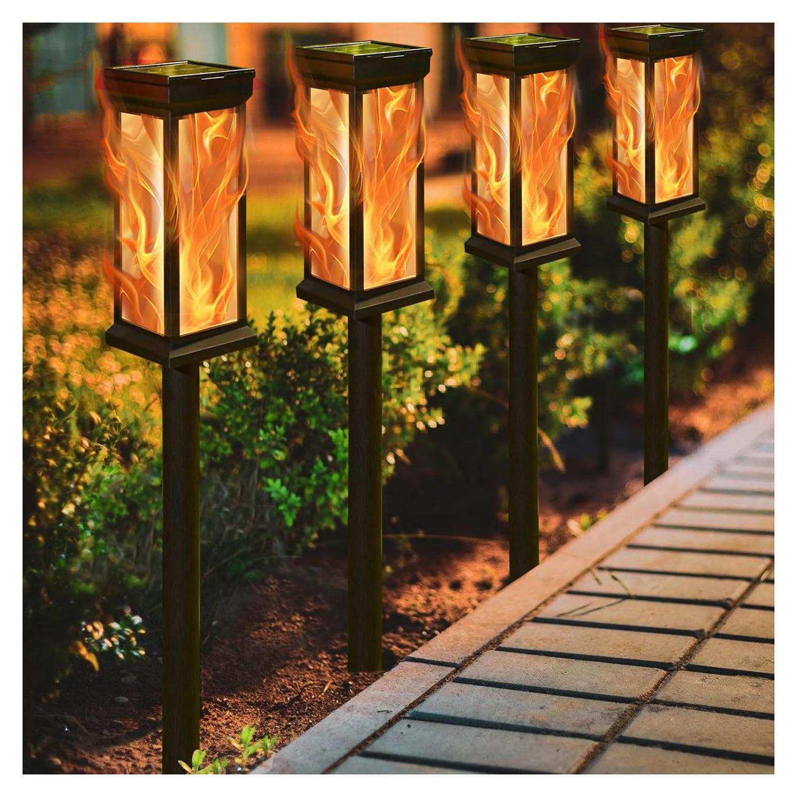 Luces de Llama Solar KelvinLux 8PK LED Impermeables Jardín