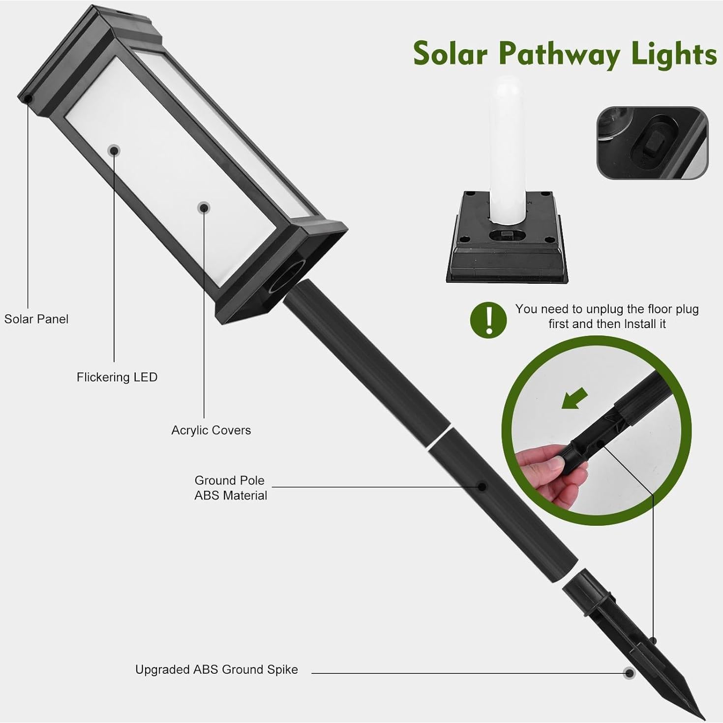 Luces de Llama Solar KelvinLux 8PK LED Impermeables Jardín