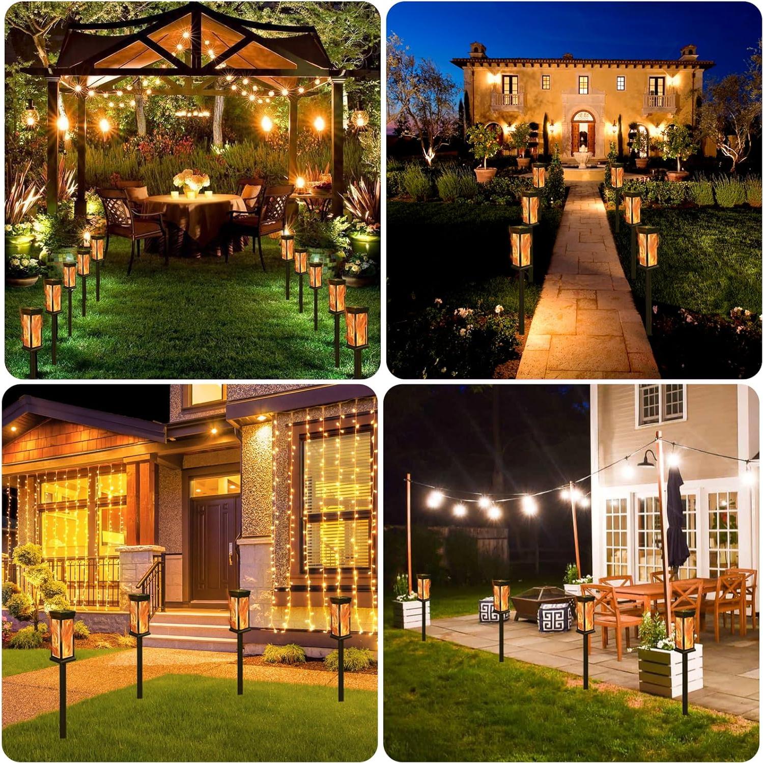 Luces de Llama Solar KelvinLux 8PK LED Impermeables Jardín