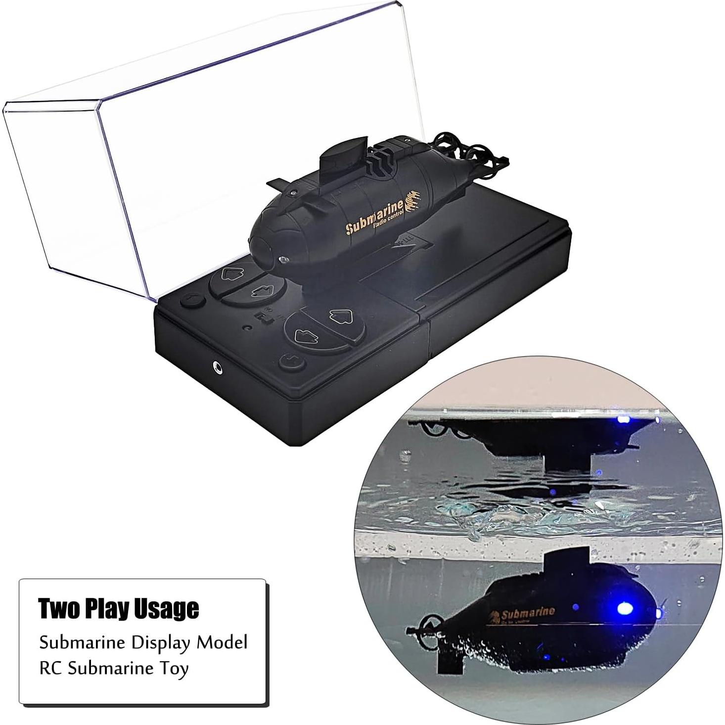 Submarino RC Tipmant Mini Control Remoto Negro 12.4 cm