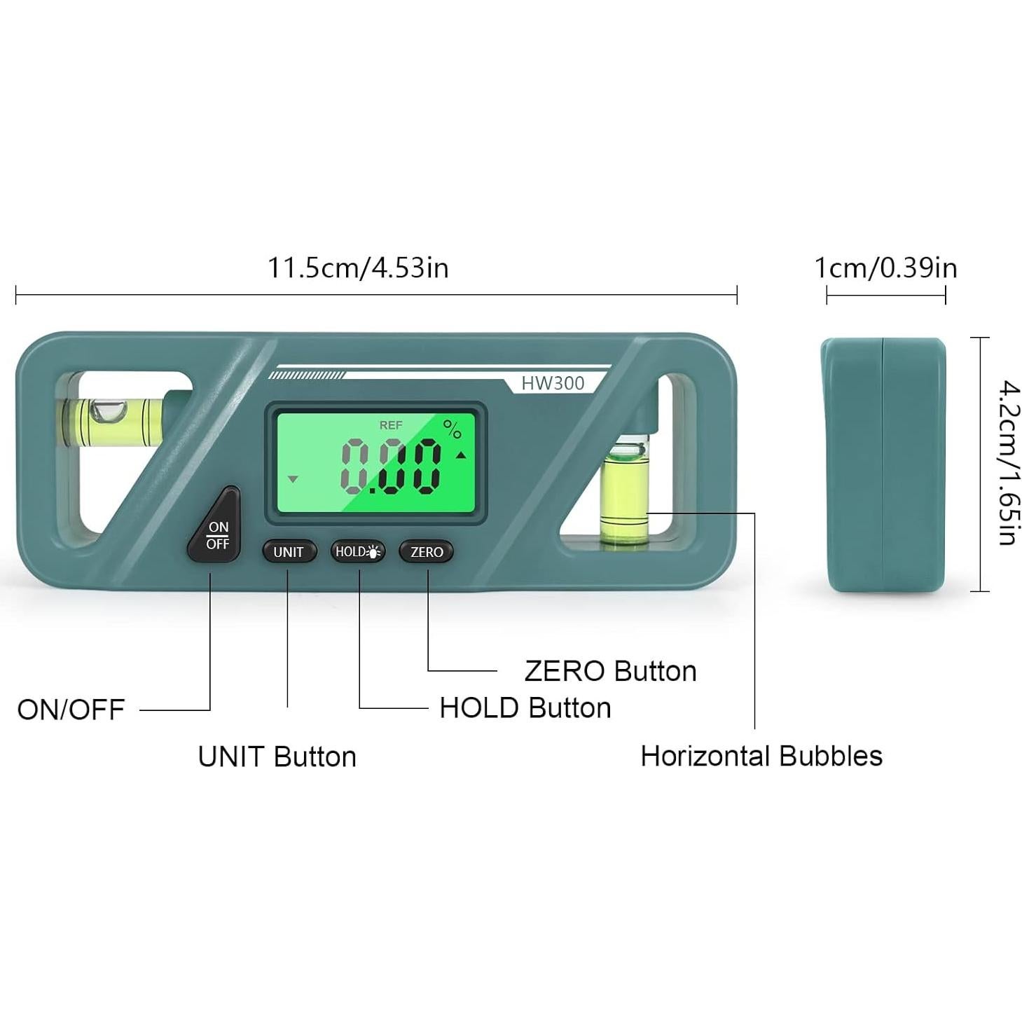 Nivel Digital Magnético Rehomy 4x90° Inclinómetro 14.48 cm