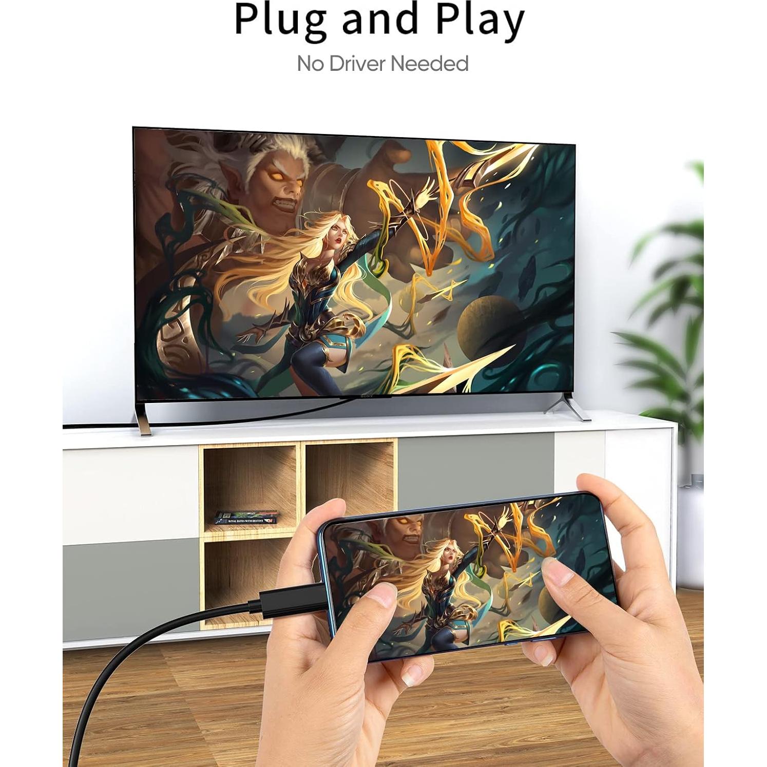 Cable USB C a HDMI 4K@60Hz CableCreation 0.91m Negro