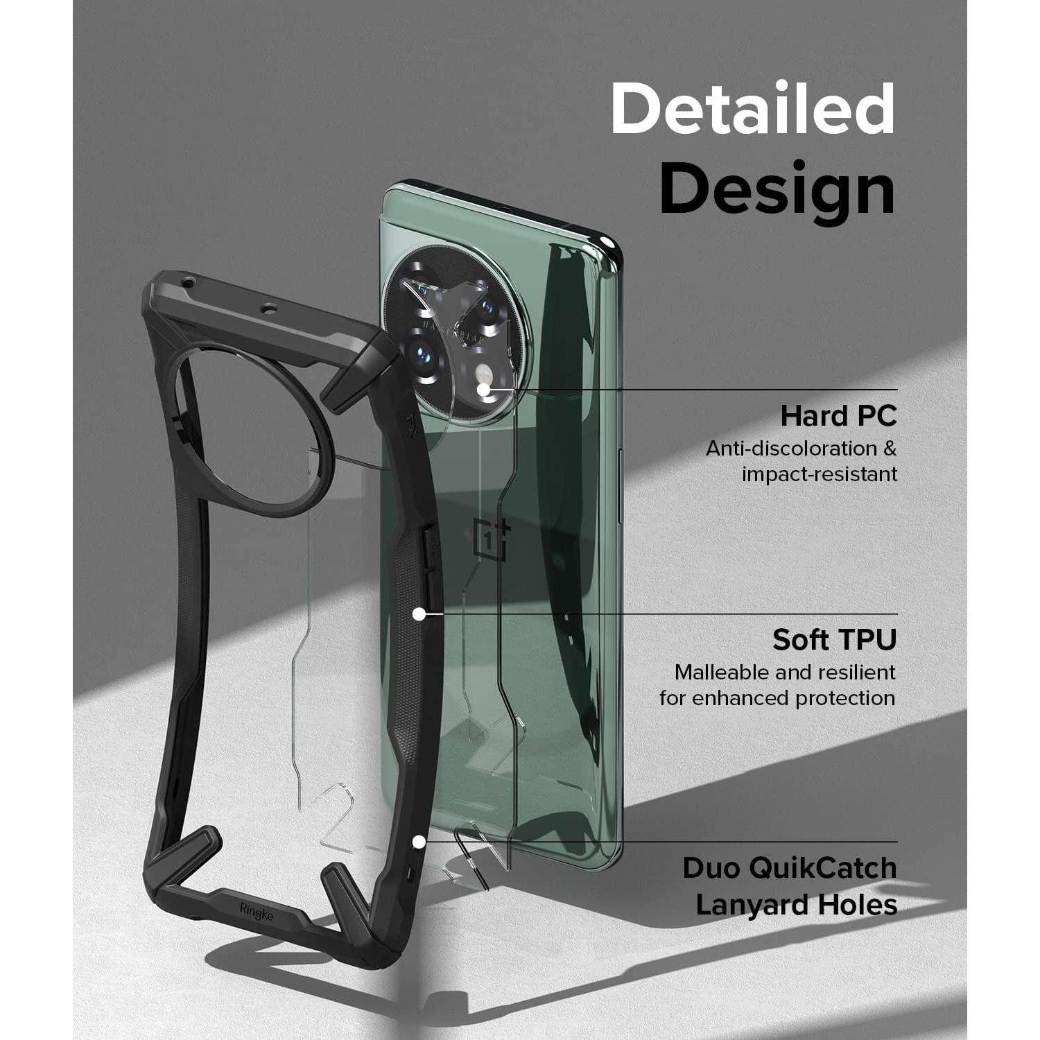 Funda Ringke Fusion-X para OnePlus 11 5G - Transparente y Negra