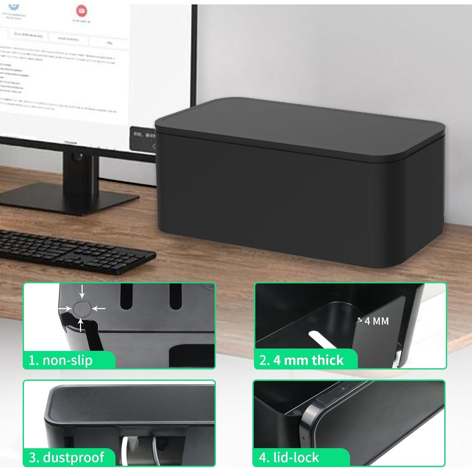 Caja Organizadora de Cables Autonne Grande y Mediana Negra