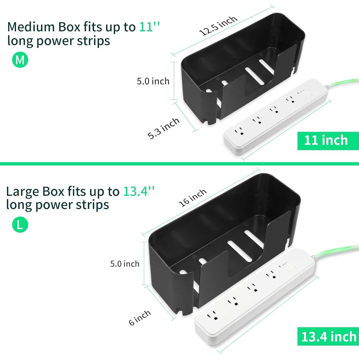 Caja Organizadora de Cables Autonne Grande y Mediana Negra