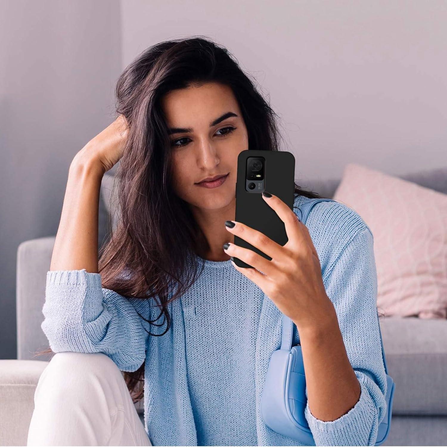 Funda de Silicona Suave Negra para TCL 40 XL - Protección Completa