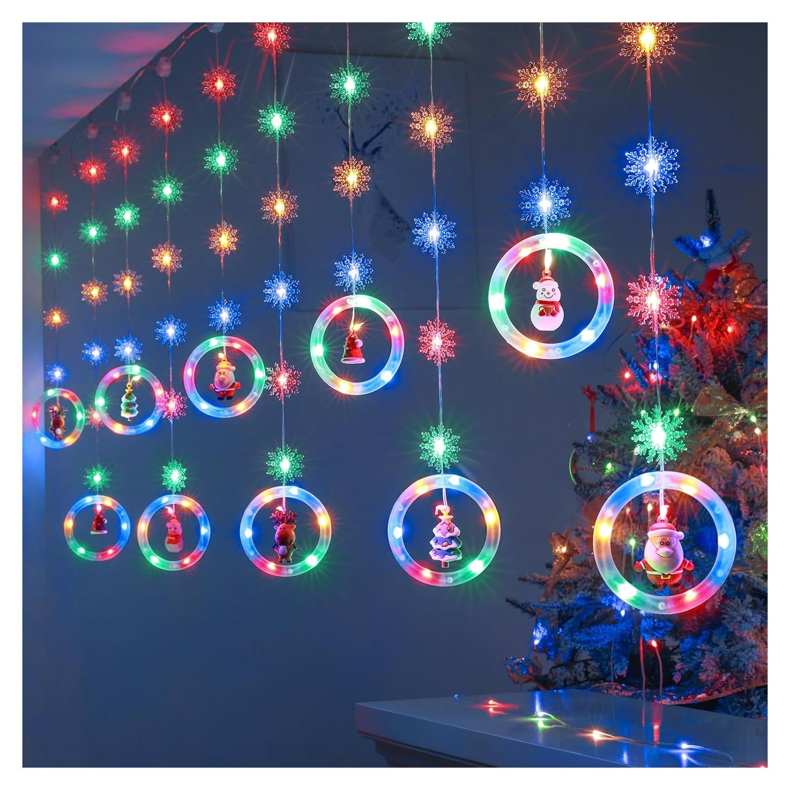 Luces de Ventana de Navidad BLOOMWIN 120 LED RGB 3M Decoración