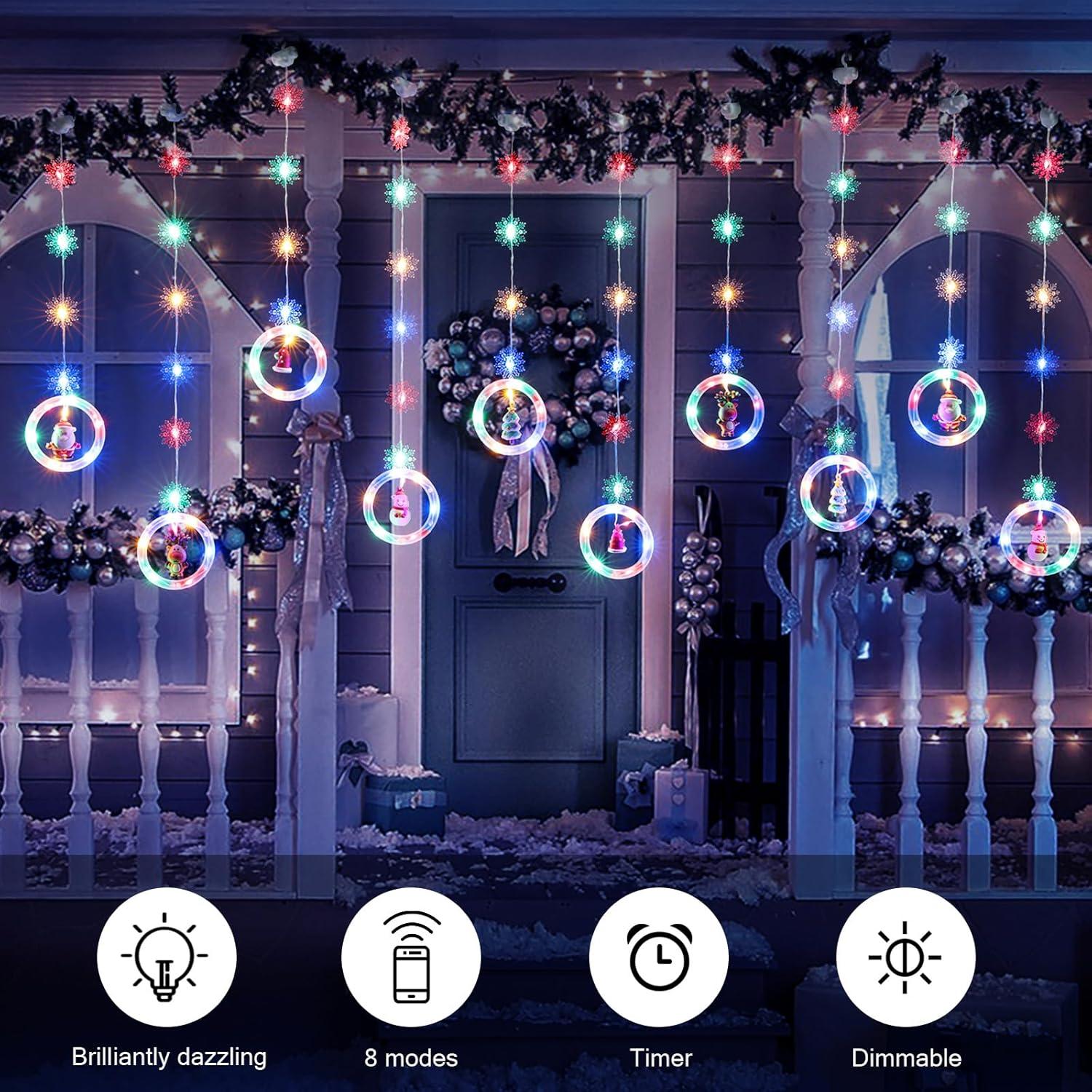 Luces de Ventana de Navidad BLOOMWIN 120 LED RGB 3M Decoración
