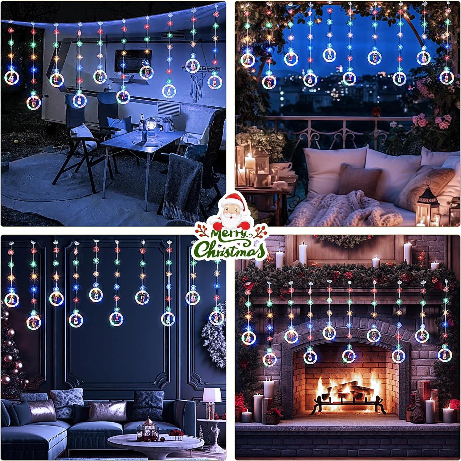 Luces de Ventana de Navidad BLOOMWIN 120 LED RGB 3M Decoración