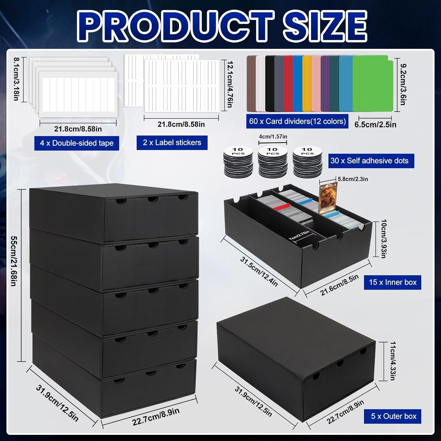 Caja de Almacenamiento de Cartas AOBOPLE para 15000 Cartas