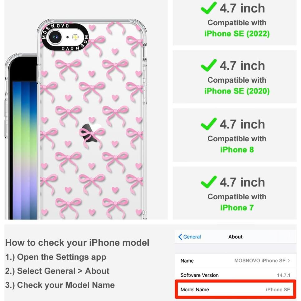 Funda MOSNOVO para iPhone SE/8/7 - Protección Militar 2.01m