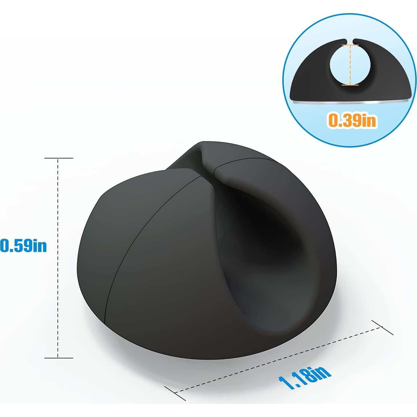 Paquete de 12 Clips para Cables Znben Negro Adhesivos