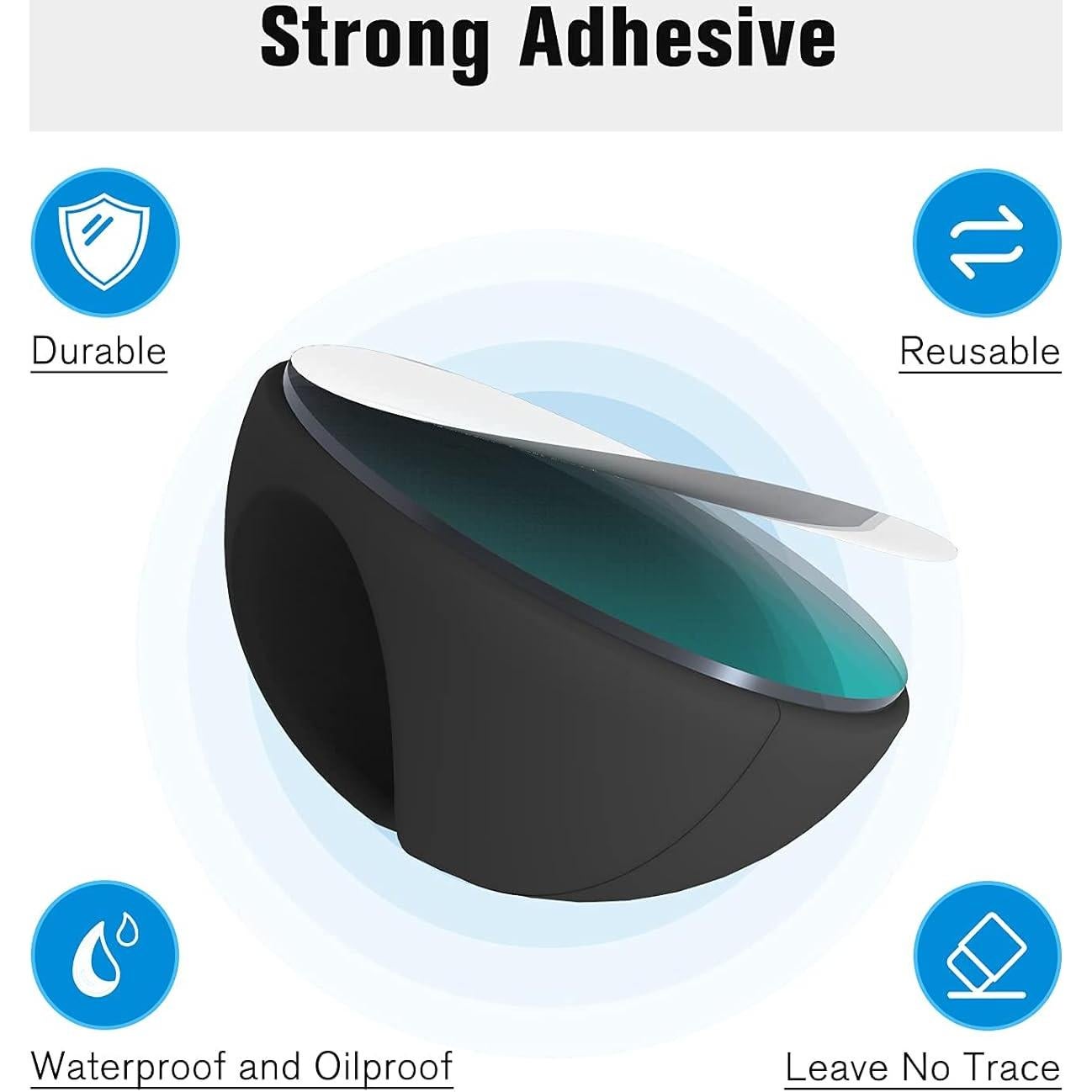 Paquete de 12 Clips para Cables Znben Negro Adhesivos