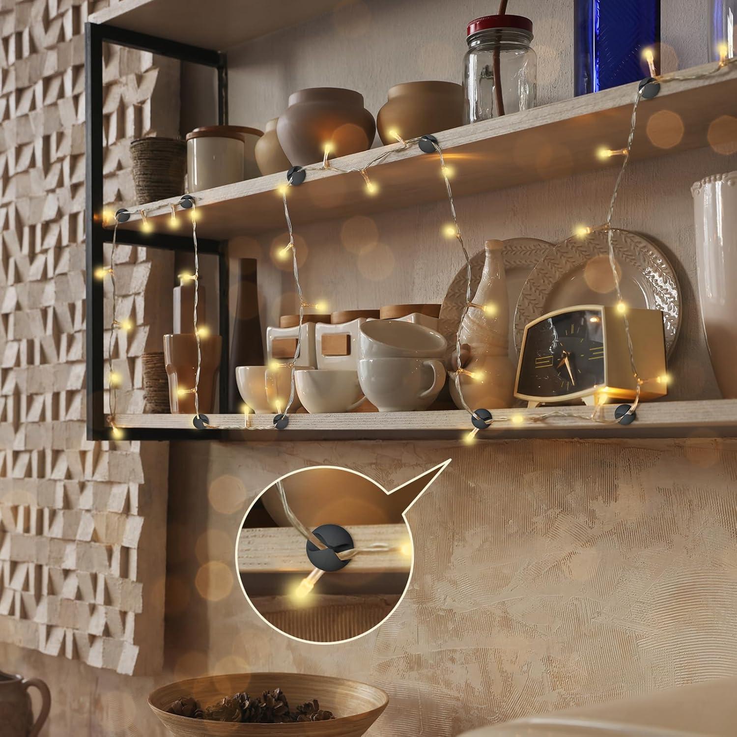 Paquete de 12 Clips para Cables Znben Negro Adhesivos