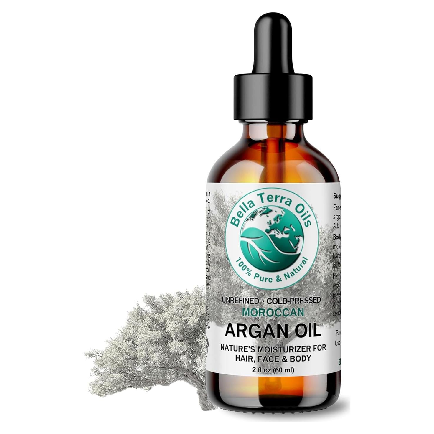 Aceite de Argán Bella Terra 60 ml - Prensado en Frío, Hidratante