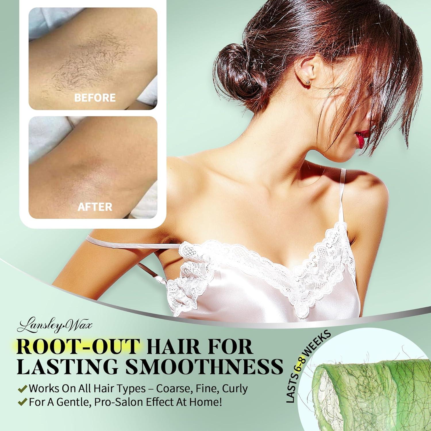 Cera Dura LANSLEYWAX Aloe Vera 1LB para Depilación Corporal