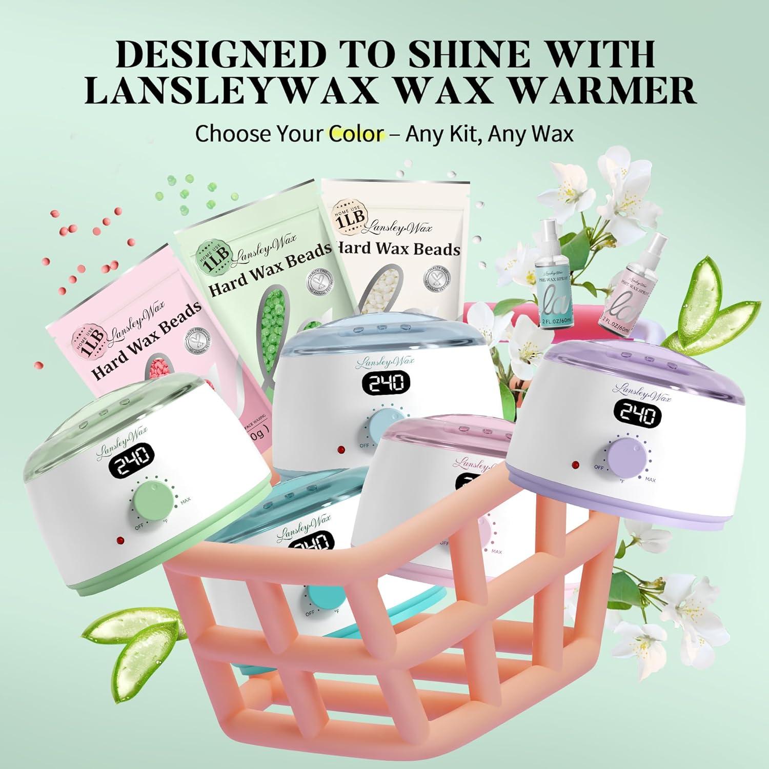 Cera Dura LANSLEYWAX Aloe Vera 1LB para Depilación Corporal