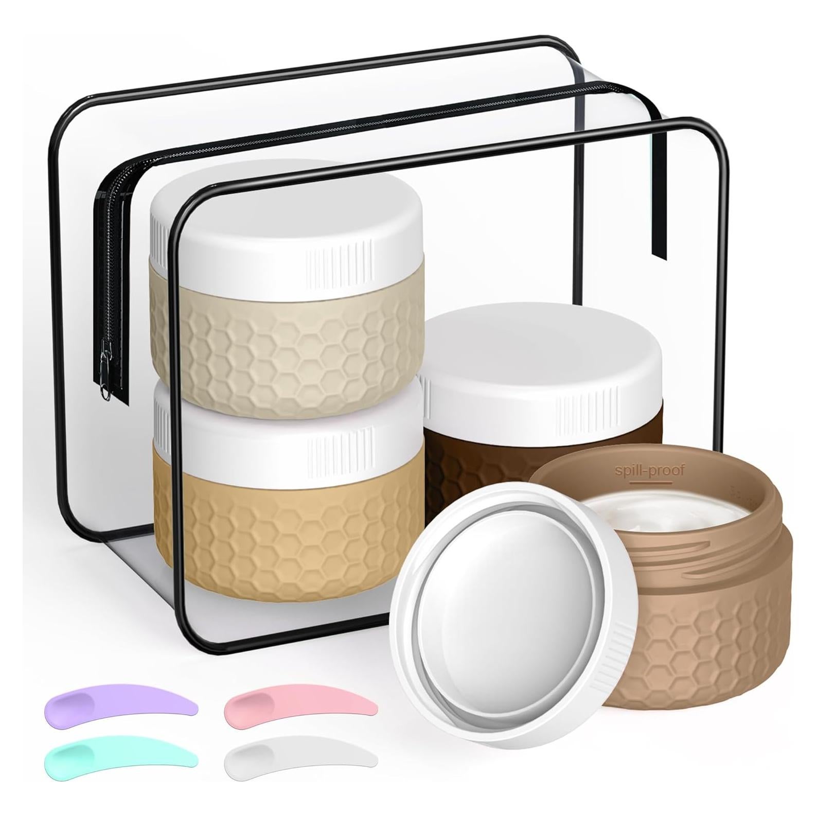 Contenedores de Viaje FEEJOY 1.5 oz Silicona A prueba de Fugas