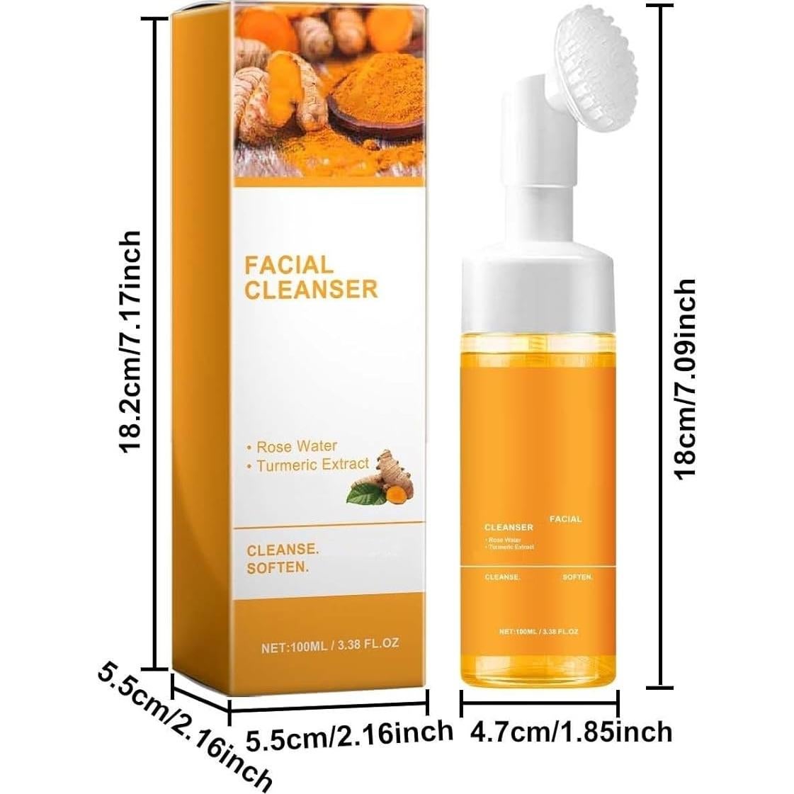 Limpiador Facial de Cúrcuma Yaper con Cepillo 95g