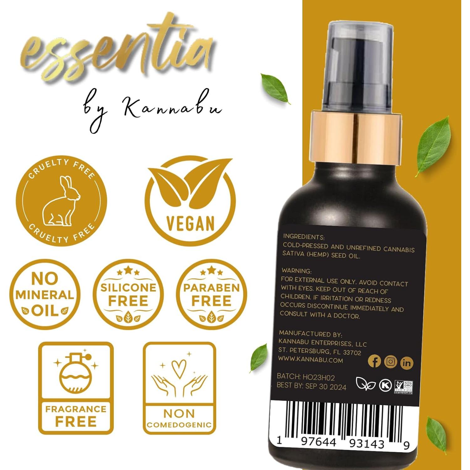 Aceite Botánico de Cáñamo Essentia Kannabu 59.15 ml Vegano