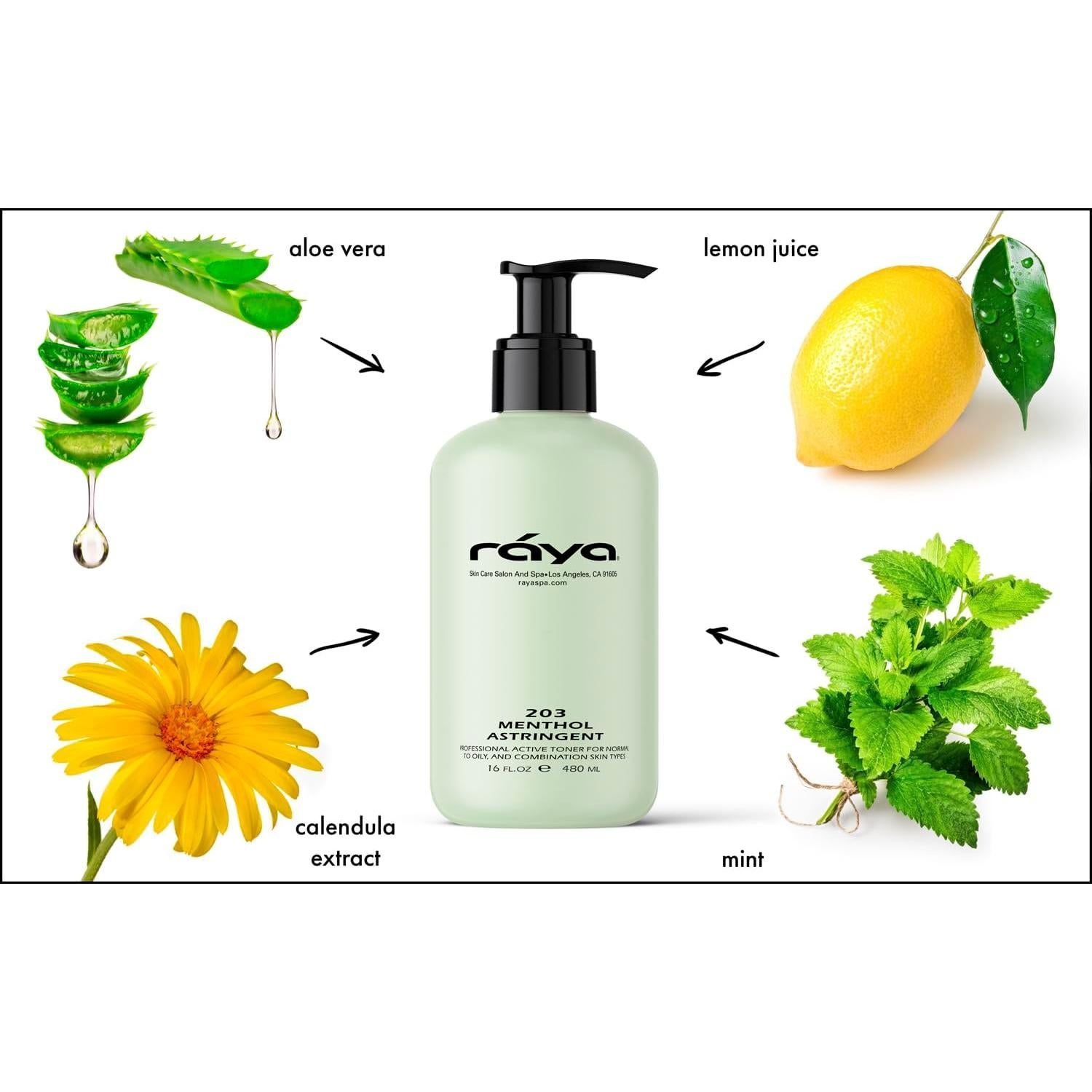 Astringente Facial RAYA de Mentol 473 ml - Piel Mixta y Grasa