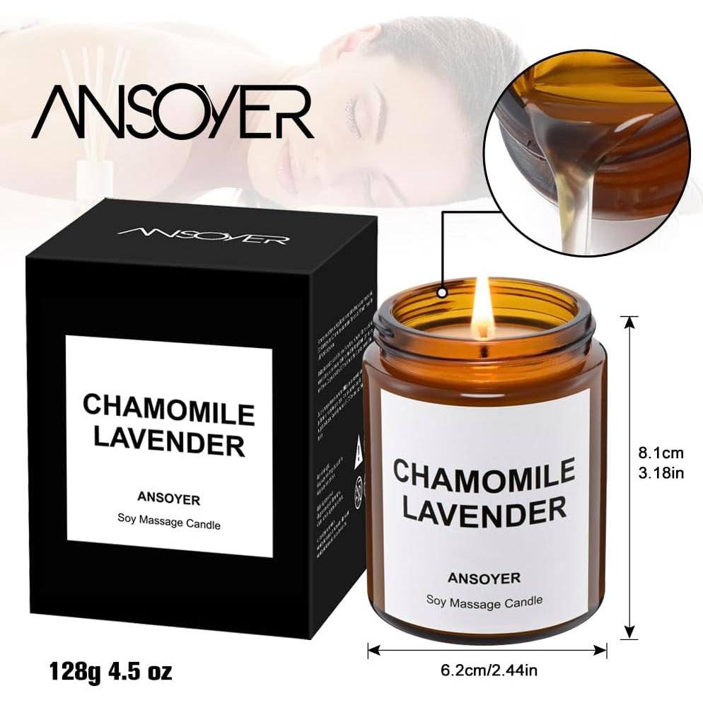 Vela de Aceite de Masaje ANSOYER 127g Manzanilla Lavanda